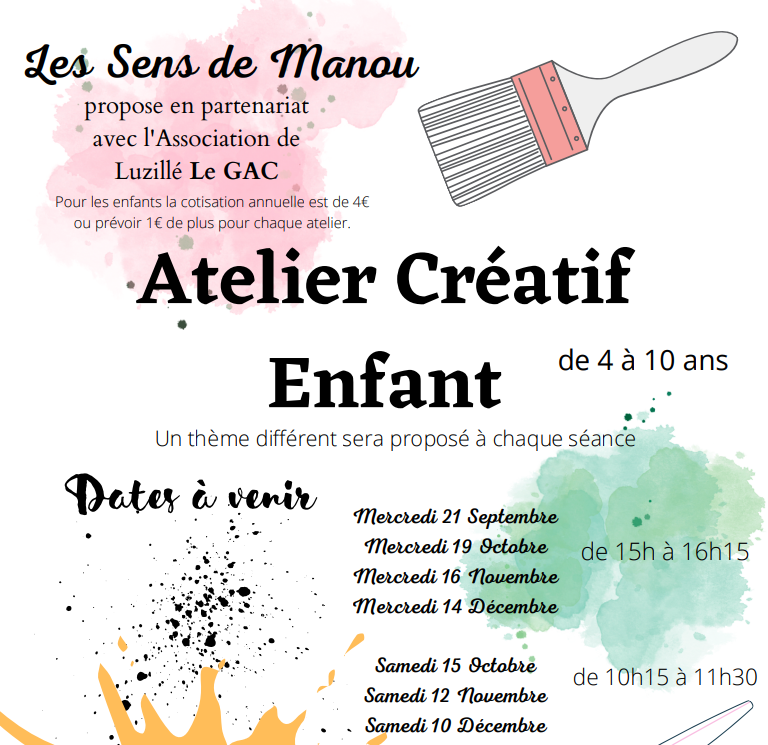 Atelier Créatif Enfant de 4 à 10 ans