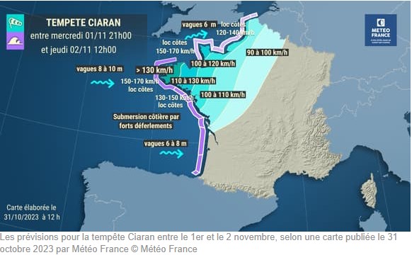 Tempête CIARAN : communiqué du préfet