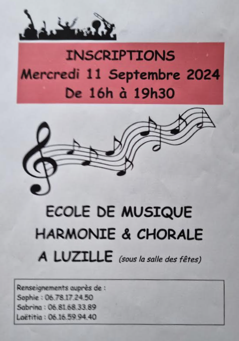 Inscription école de musique