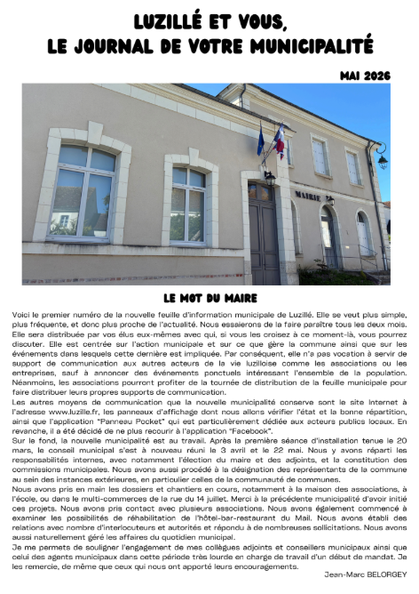 Luzillé et vous Mai 2026