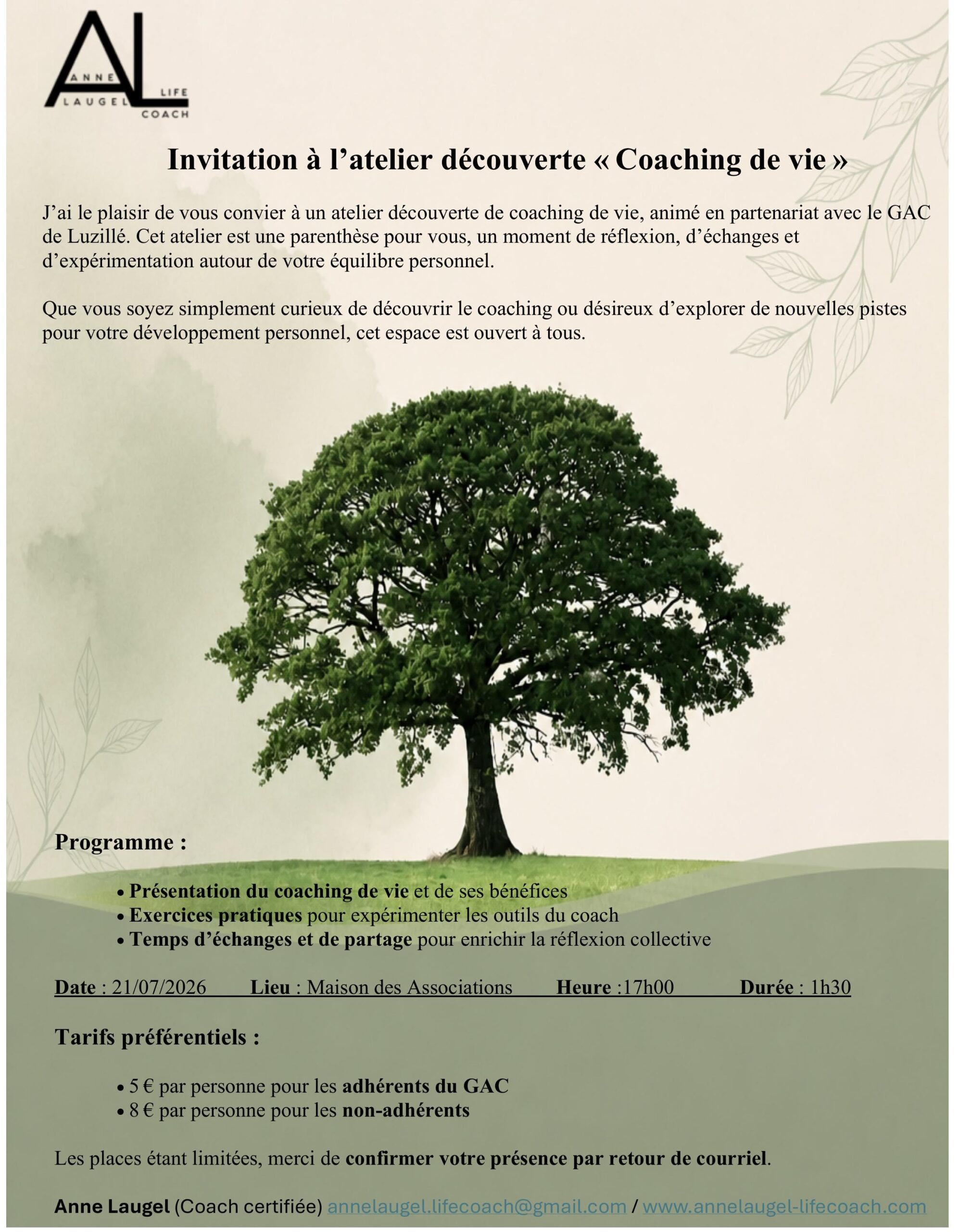 Atelier découverte coaching de vie