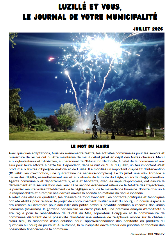 Luzillé et vous Juillet 2026