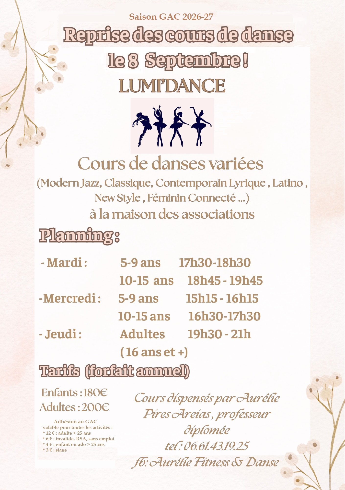 Reprise des cours de dance
