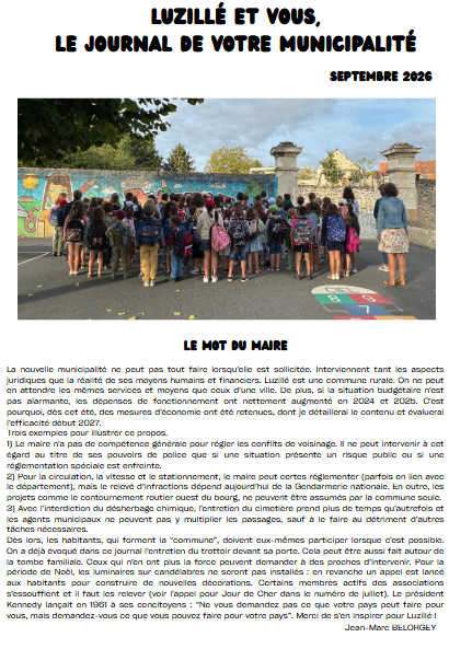 Luzillé et vous Septembre 2026